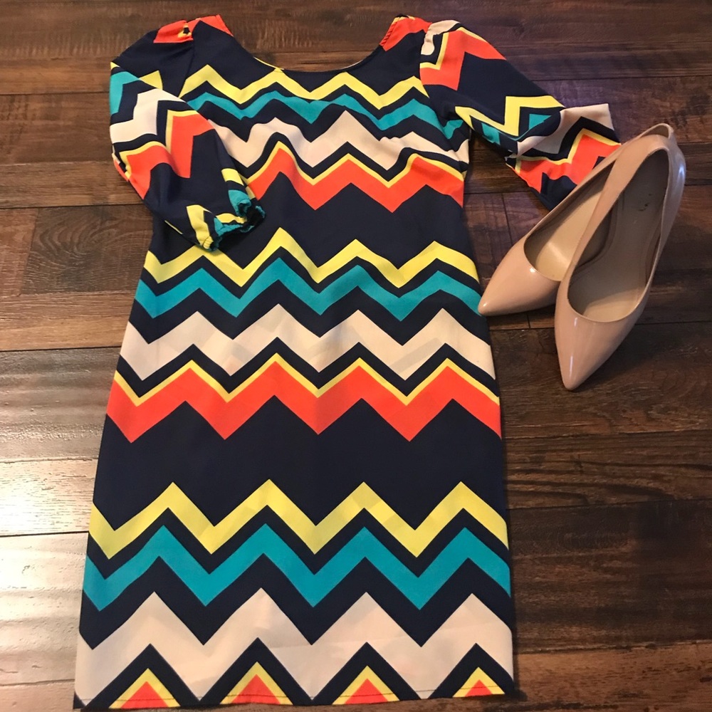 Chevron multi color dress